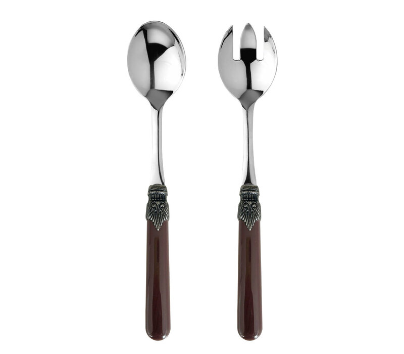Brasserie Salad Servers Chocolate Brown