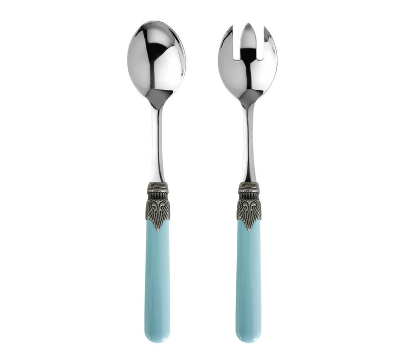 Brasserie Salad Servers Sky Blue
