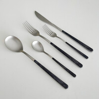 Oriental Design 5-teiliges Tafelbesteck aus Ebenholz