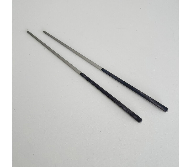 Oriental  Design 2 Chopsticks Ebony
