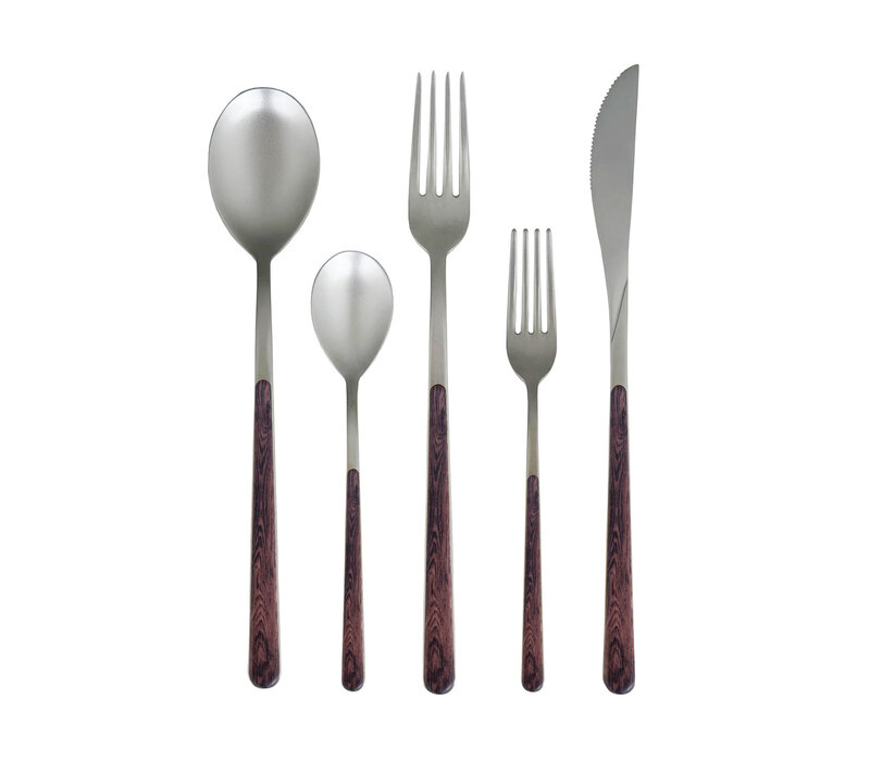 Oriental Design 5-teiliges Tafelbesteck aus Akazie
