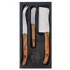 Laguiole Laguiole Classique 3 Couteaux à Fromage Bois de Chêne dans un Présentoir Noir