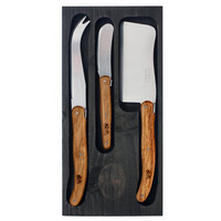 Laguiole Classic 3 Käsemesser Eichenholz im Schwarzen Display