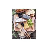 Laguiole Classique 3 Couteaux à Fromage Bois de Chêne dans un Présentoir Noir