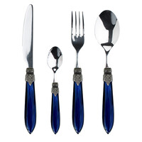 Murano Tafelbesteck für 1 Person (4-teilig) – Blau | Italienisches Design