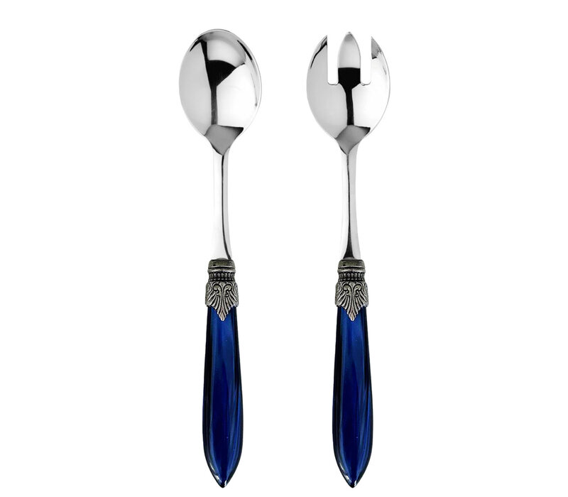 Murano Salatbesteck 2-teilig 'Blau'