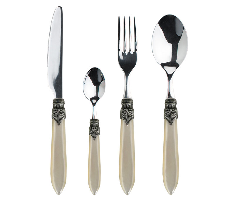 Murano Dinner Cutlery for 1 Person (4 Pieces) – Cream | Italian Design