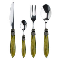 Murano Tafelbesteck (24-teilig) – Für 6 Personen – Olive in Holzbox | Italienisches Design