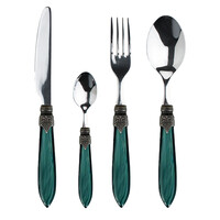 Murano Couverts de table (24 pièces) – Pour 6 personnes – Vert dans un coffret en bois | Design italien