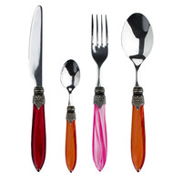 Murano Dinner Cutlery (24-piece) – For 6 People – 'Fire Mix' in Wooden Box | Italian Design