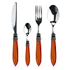 Murano Murano Tafelbesteck für 1 Person (4-teilig) – Orange | Italienisches Design