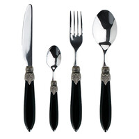 Murano Dinner Cutlery (24-piece) – For 6 People – Black in Wooden Box | Italian Design