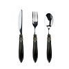 Murano Murano Set de Couverts (3 pièces) – Anthracite | Idéal pour le Dessert, le Petit Déjeuner ou l’Entrée – Design Italien Élégant