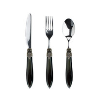 Murano Small Cutlery Set – Anthracite (3-piece) | For Dessert, Breakfast or Starters – Elegant Italian Design
