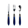 Murano Murano Set de Couverts (3 pièces) – Bleu | Idéal pour le Dessert, le Petit Déjeuner ou l’Entrée – Design Italien Élégant