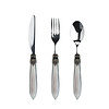 Murano Murano Small Cutlery Set – Grey (3-piece) | For Dessert, Breakfast or Starters – Elegant Italian Design