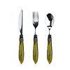 Murano Murano Small Cutlery Set – Olive (3-piece) | For Dessert, Breakfast or Starters – Elegant Italian Design