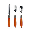 Murano Murano 3-teiliges Besteckset – Orange | Ideal für Dessert, Frühstück oder Vorspeisen – Elegantes Italienisches Design