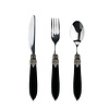 Murano Murano Small Cutlery Set – Black (3-piece) | For Dessert, Breakfast or Starters – Elegant Italian Design