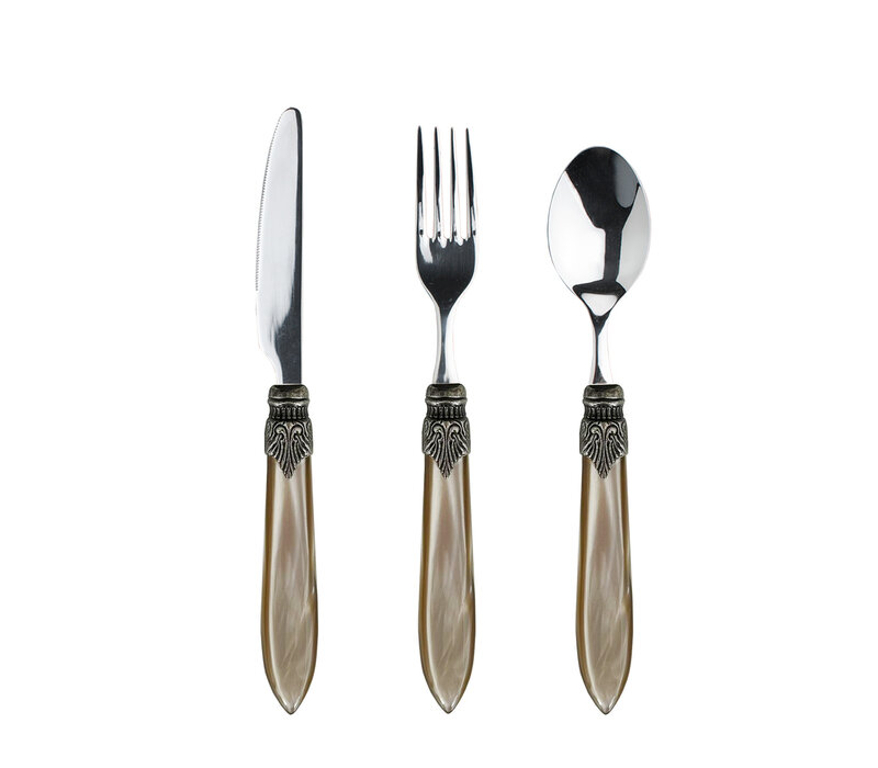 Murano Small Cutlery Set – Champagne (3-piece) | For Dessert, Breakfast or Starters – Elegant Italian Design
