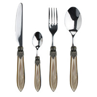 Murano Tafelbesteck (24-teilig) – Für 6 Personen – Champagne in Holzbox | Italienisches Design