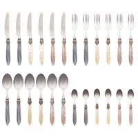 Murano Couverts de table (24 pièces) – Pour 6 personnes – 'Château Mix' dans un coffret en bois | Design italien