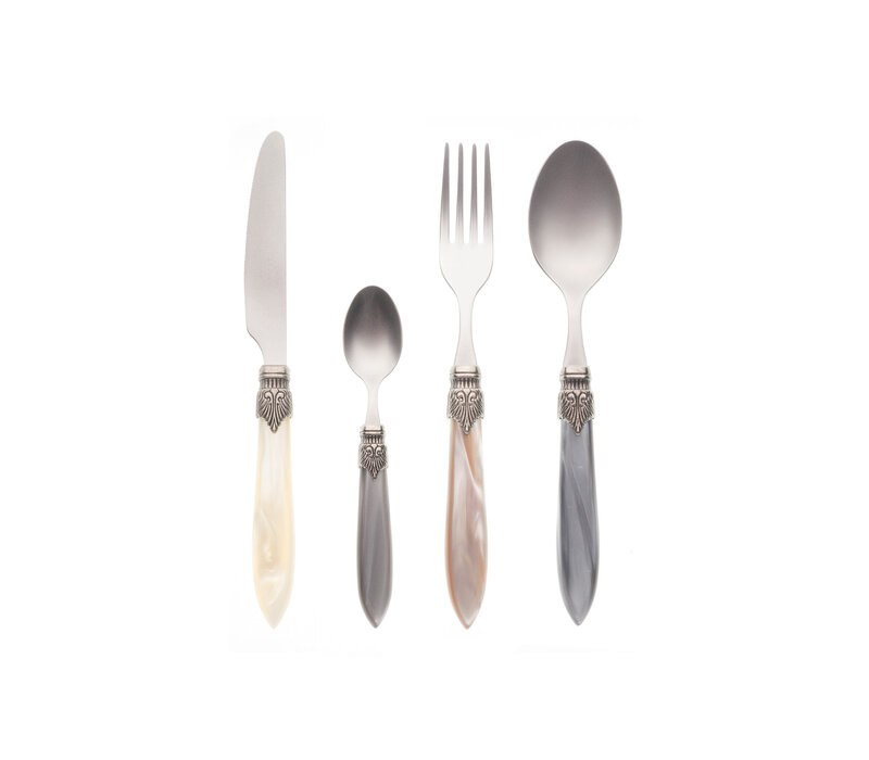 Murano Dinner Cutlery (24-piece) – For 6 People – 'Château Mix' in Wooden Box | Italian Design