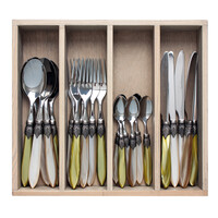 Murano Dinner Cutlery (24-piece) – For 6 People – 'Meadow Mix' in Wooden Box | Italian Design
