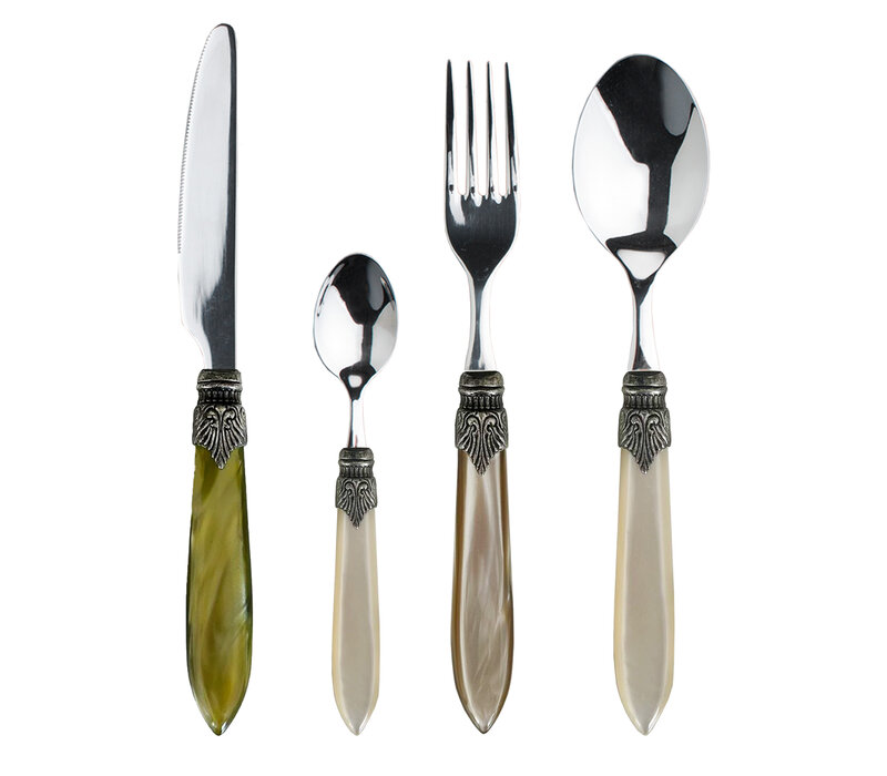 Murano Dinerbestek (24-delig) – Voor 6 Personen – 'Weide Mix' in Houten Kist | Italiaans Design