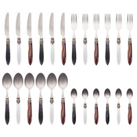 Murano Dinner Cutlery (24-piece) – For 6 People – 'Classic Mix' in Wooden Box | Italian Design