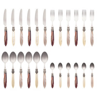 Murano Dinner Cutlery (24-piece) – For 6 People – 'Barista Mix' in Wooden Box | Italian Design
