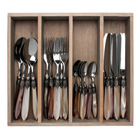 Murano Couverts de table (24 pièces) – Pour 6 personnes – 'Barista Mix' dans un coffret en bois | Design italien