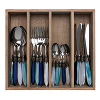 Murano Dinner Cutlery (24-piece) – For 6 People – 'Pacific Mix' in Wooden Box | Italian Design