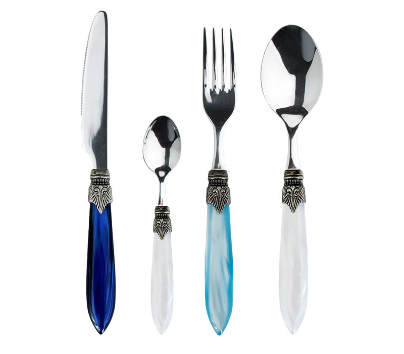 Murano Dinner Cutlery (24-piece) – For 6 People – 'Pacific Mix' in Wooden Box | Italian Design
