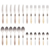 Murano Dinner Cutlery (24-piece) – For 6 People – 'Marrakesh Mix' in Wooden Box | Italian Design