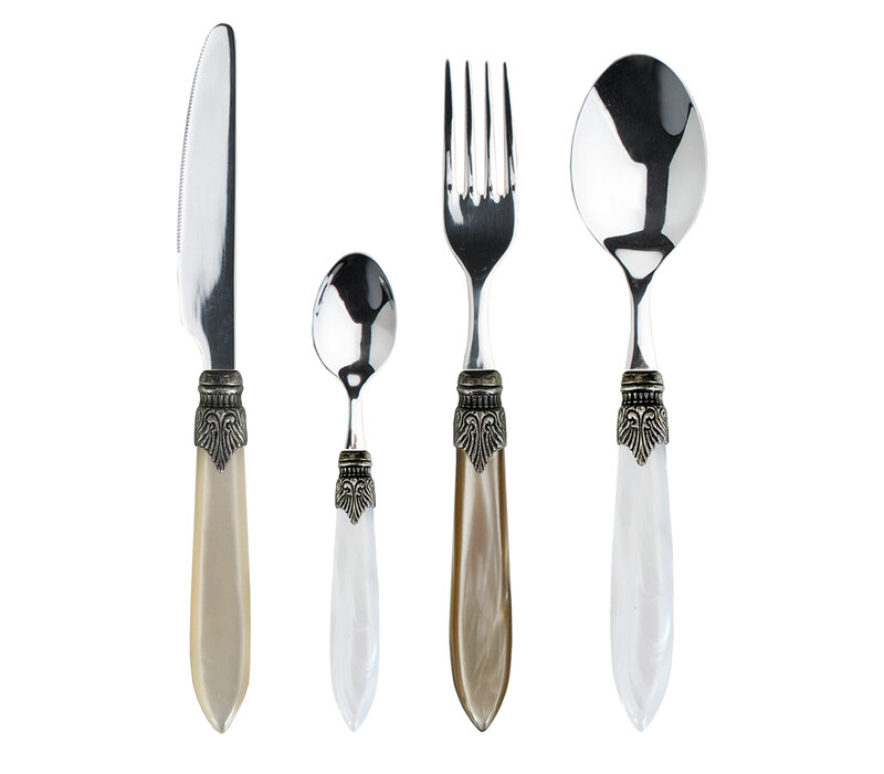 Murano Dinner Cutlery (24-piece) – For 6 People – 'Marrakesh Mix' in Wooden Box | Italian Design