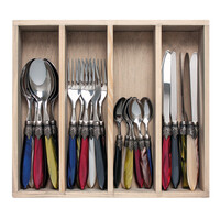 Murano Tafelbesteck (24-teilig) – Für 6 Personen – 'Cottage Mix' in Holzbox | Italienisches Design