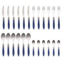 Murano Dinner Cutlery (24-piece) – For 6 People – Blue in Wooden Box | Italian Design