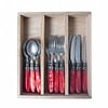 Murano Murano Besteckset (18-teilig) – Für 6 Personen – Rot in Holzbox | Ideal für Dessert, Frühstück oder Vorspeisen – Elegantes Italienisches Design