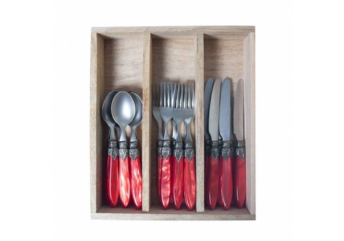 Murano Murano Dessert Cutlery – For 6 People – Red