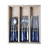 Murano Murano Set de Couverts (18 pièces) – Pour 6 personnes – Bleu dans un coffret en bois | Idéal pour le Dessert, le Petit Déjeuner ou l’Entrée – Design Italien Élégant