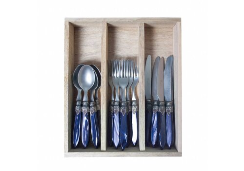 Murano Murano Dessert Cutlery – For 6 People – Blue