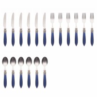 Murano Ontbijt- & Dessertbestek (18-delig) – Voor 6 Personen – Blauw in Houten Kist | Bestekset voor Ontbijt, Dessert of Voorgerecht