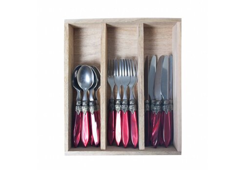Murano Murano Dessert Cutlery – For 6 People – Burgundy