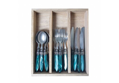 Murano Murano Dessert Cutlery – For 6 People – Green