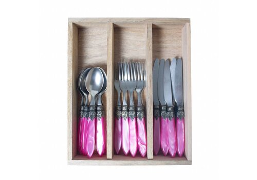 Murano Murano Dessertbesteck – Für 6 Personen  – Rosa