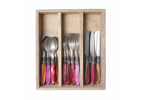 Murano Murano Dessert Cutlery – For 6 People – 'Fire Mix'