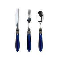 Murano Set de Couverts (18 pièces) – Pour 6 personnes – 'Sea Mix' dans un coffret en bois | Idéal pour le Dessert, le Petit Déjeuner ou l’Entrée – Design Italien Élégant