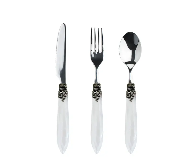 Murano Set de Couverts (18 pièces) – Pour 6 personnes – 'Loft Mix' dans un coffret en bois | Idéal pour le Dessert, le Petit Déjeuner ou l’Entrée – Design Italien Élégant