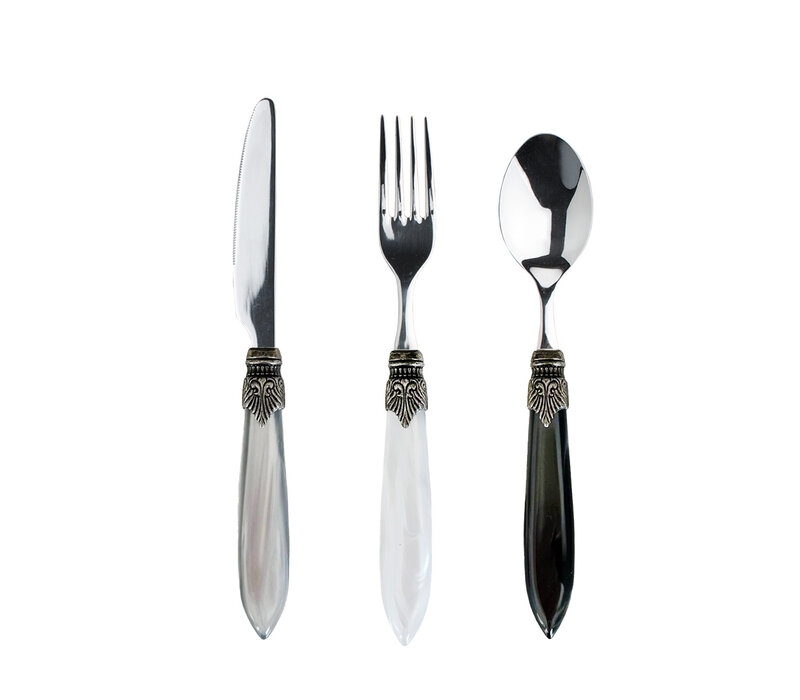 Murano Small Cutlery Set (18-piece) – For 6 People – 'Loft Mix' in Wooden Box | For Dessert, Breakfast or Starters – Elegant Italian Design